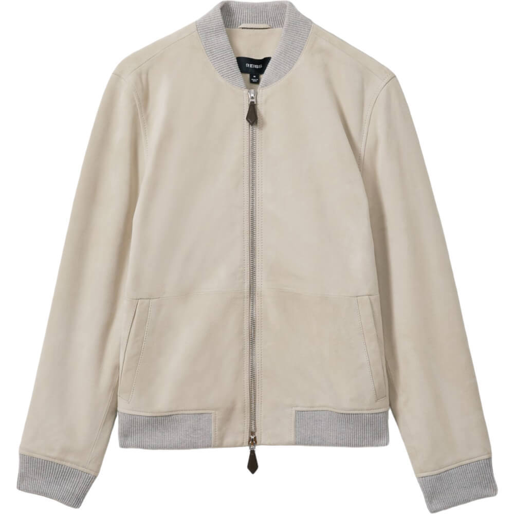 REISS DIEGO Suede Bomber Jacket